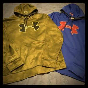 2 Under Armour Storm ColdGear Big Logo Hoodies!